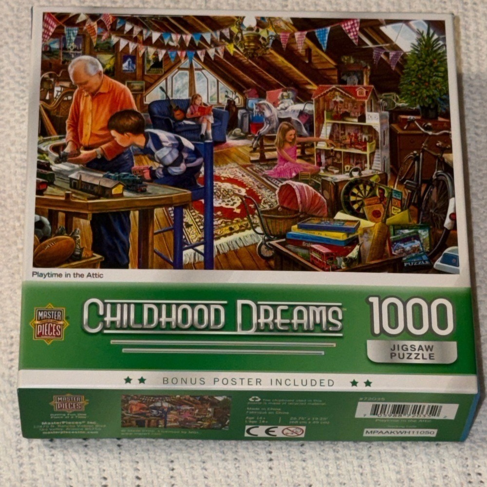 MasterPieces Childhood Dreams Playtime in the Attic‎ 1000 Pc Puzzle Steve Crisp